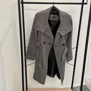 Guess Wool Trench Coat Size Small
